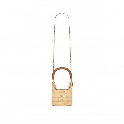 YSL GABY BUCKET BAG IN RAFFIA 838591GAAFC2791 (19*16*12cm)